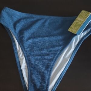 Cupshe Blue Textured Bikini Bottom